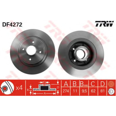 Kočioni disk TRW DF4272