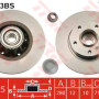 Kočioni disk s ležajem TRW DF4273BS