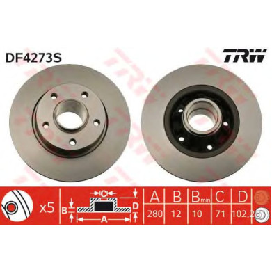 Kočioni disk TRW DF4273S