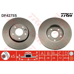 Kočioni disk TRW DF4275S