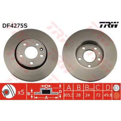 Kočioni disk TRW DF4275S