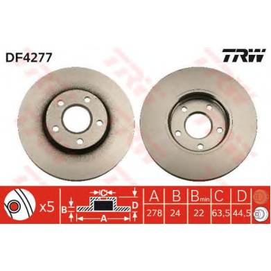Kočioni disk TRW DF4277