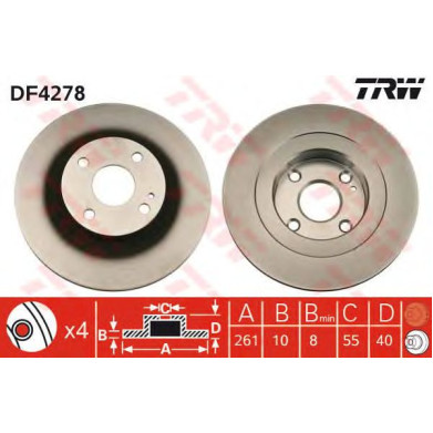 Kočioni disk TRW DF4278