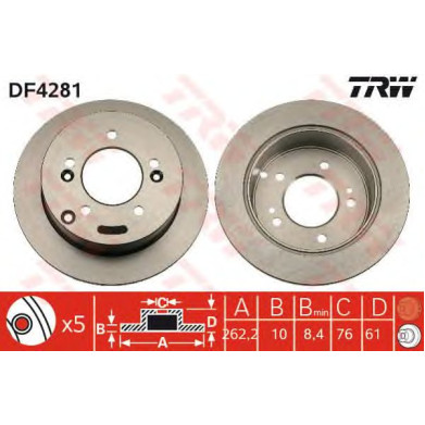 Kočioni disk TRW DF4281
