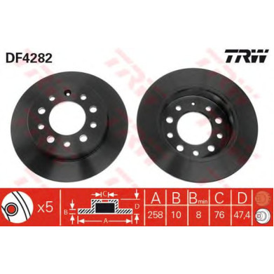 Kočioni disk TRW DF4282