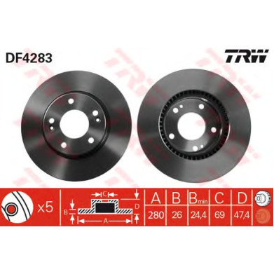 Kočioni disk TRW DF4283