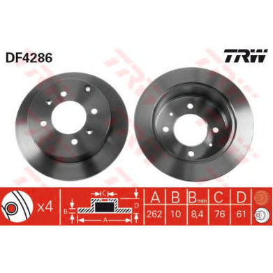 Kočioni disk TRW DF4286
