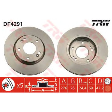Kočioni disk TRW DF4291