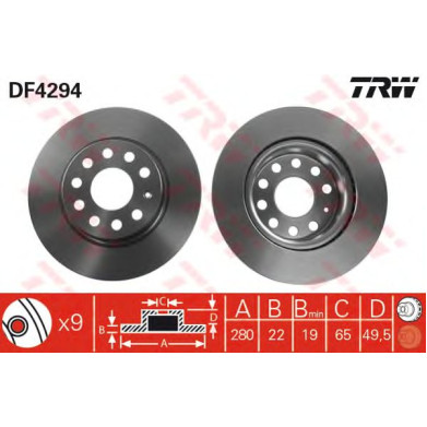 Kočioni disk TRW DF4294