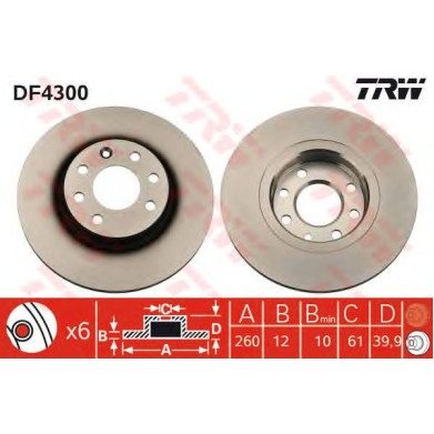 Kočioni disk TRW DF4300