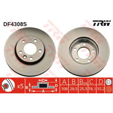 Kočioni disk TRW DF4308S