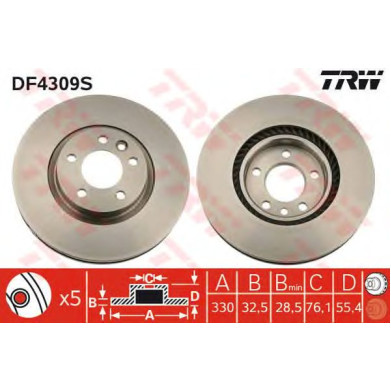 Kočioni disk TRW DF4309S