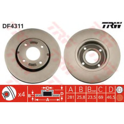 Kočioni disk TRW DF4311