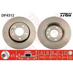 Kočioni disk TRW DF4312