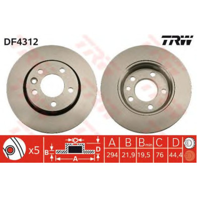 Kočioni disk TRW DF4312