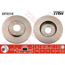 Kočioni disk TRW DF4316
