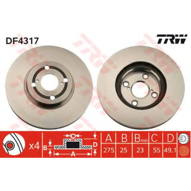 Kočioni disk TRW DF4317