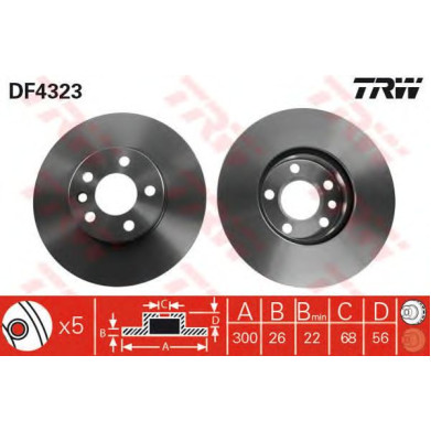 Kočioni disk TRW DF4323