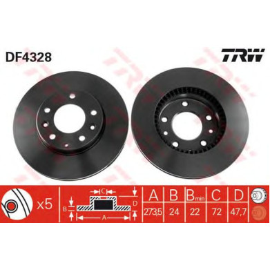 Kočioni disk TRW DF4328