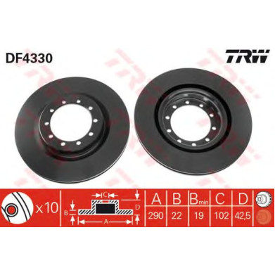 Kočioni disk TRW DF4330