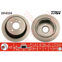 Kočioni disk TRW DF4334
