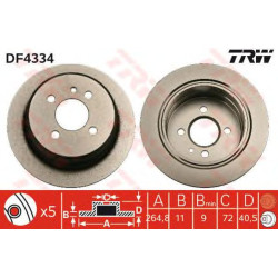 Kočioni disk TRW DF4334