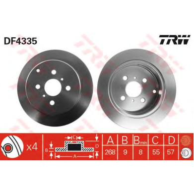 Kočioni disk TRW DF4335