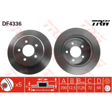 Kočioni disk TRW DF4336