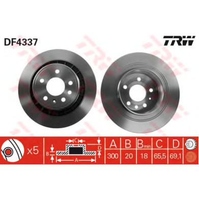 Kočioni disk TRW DF4337