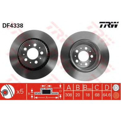 Kočioni disk TRW DF4338