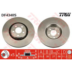Kočioni disk TRW DF4340S