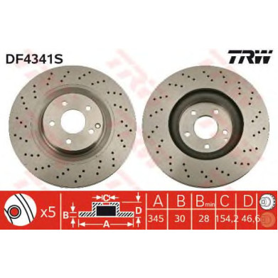 Kočioni disk TRW DF4341S