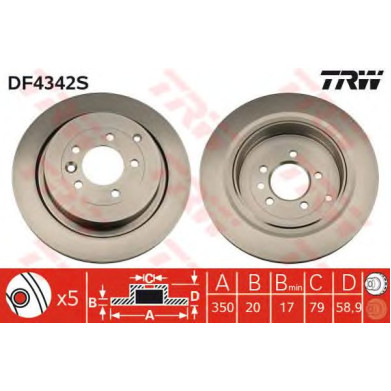 Kočioni disk TRW DF4342S