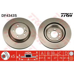 Kočioni disk TRW DF4343S