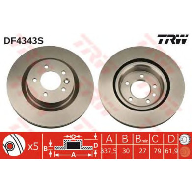 Kočioni disk TRW DF4343S