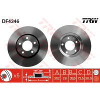 Kočioni disk TRW DF4346