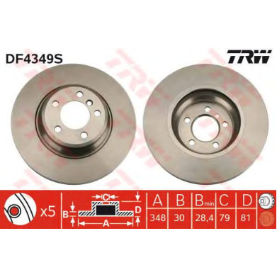 Kočioni disk TRW DF4349S