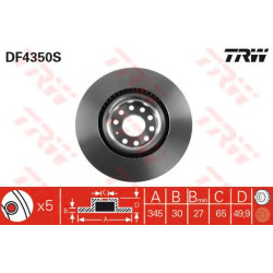 Kočioni disk TRW DF4350S