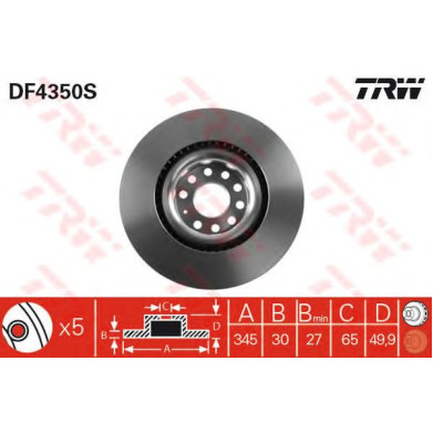 Kočioni disk TRW DF4350S