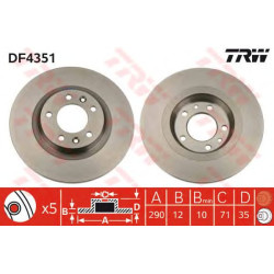 Kočioni disk TRW DF4351