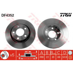 Kočioni disk TRW DF4352
