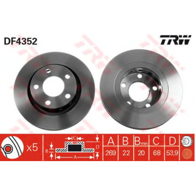 Kočioni disk TRW DF4352