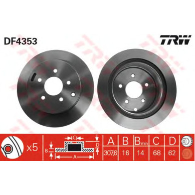 Kočioni disk TRW DF4353