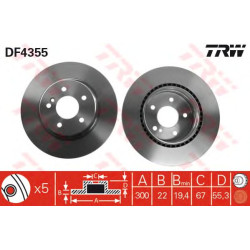 Kočioni disk TRW DF4355