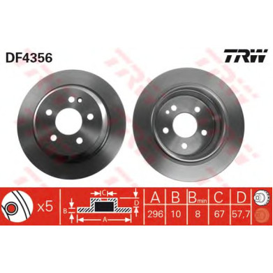 Kočioni disk TRW DF4356