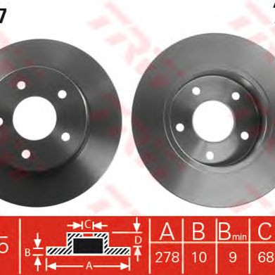 Kočioni disk TRW DF4357