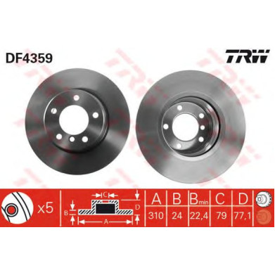 Kočioni disk TRW DF4359