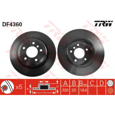 Kočioni disk TRW DF4360
