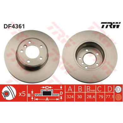 Kočioni disk TRW DF4361