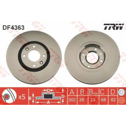 Kočioni disk TRW DF4363
